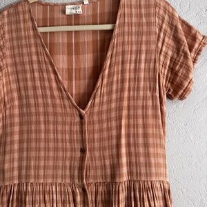 Olli Ella Pink Plaid Midi Dress